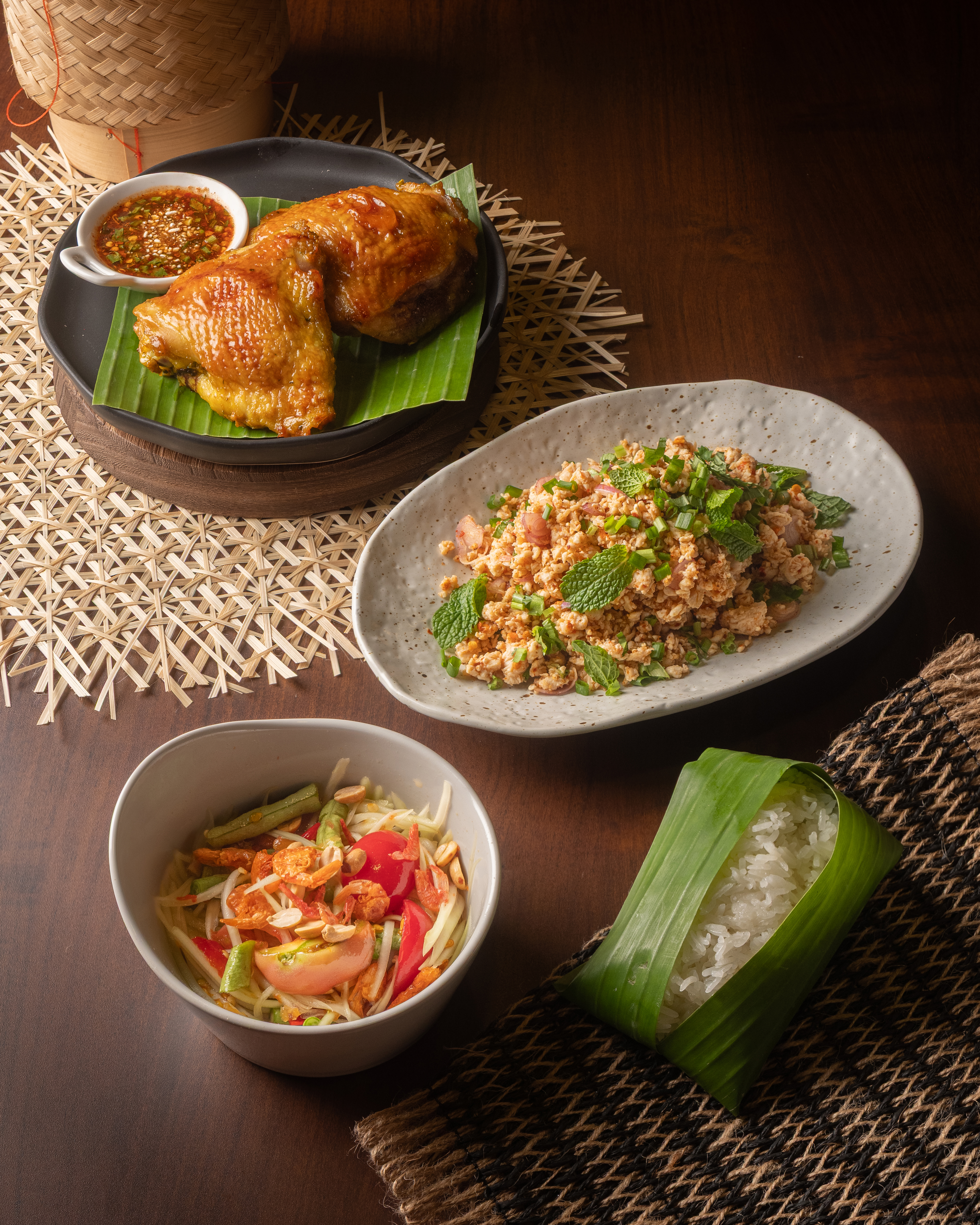 Large group enjoying food