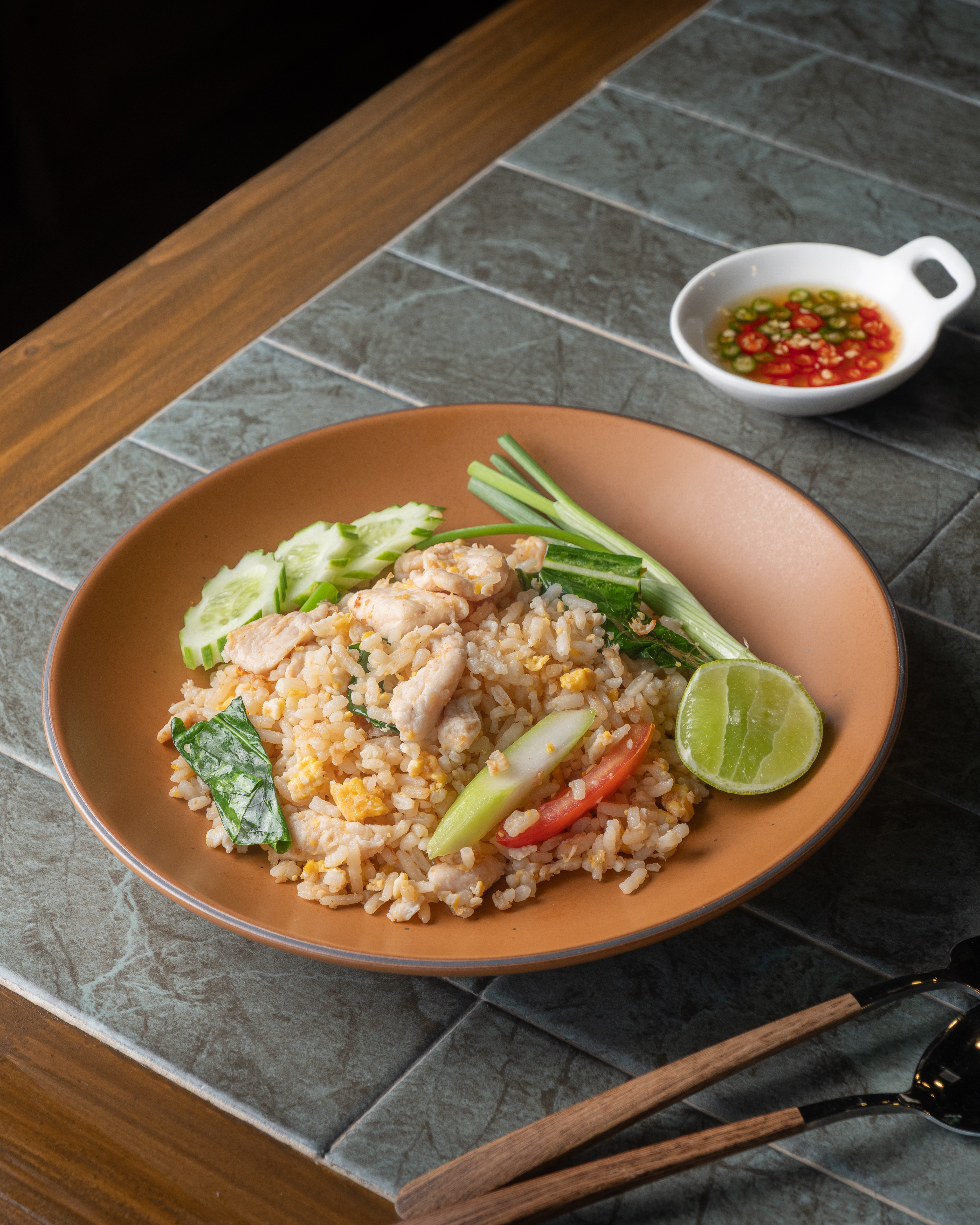 Two people at cooking class